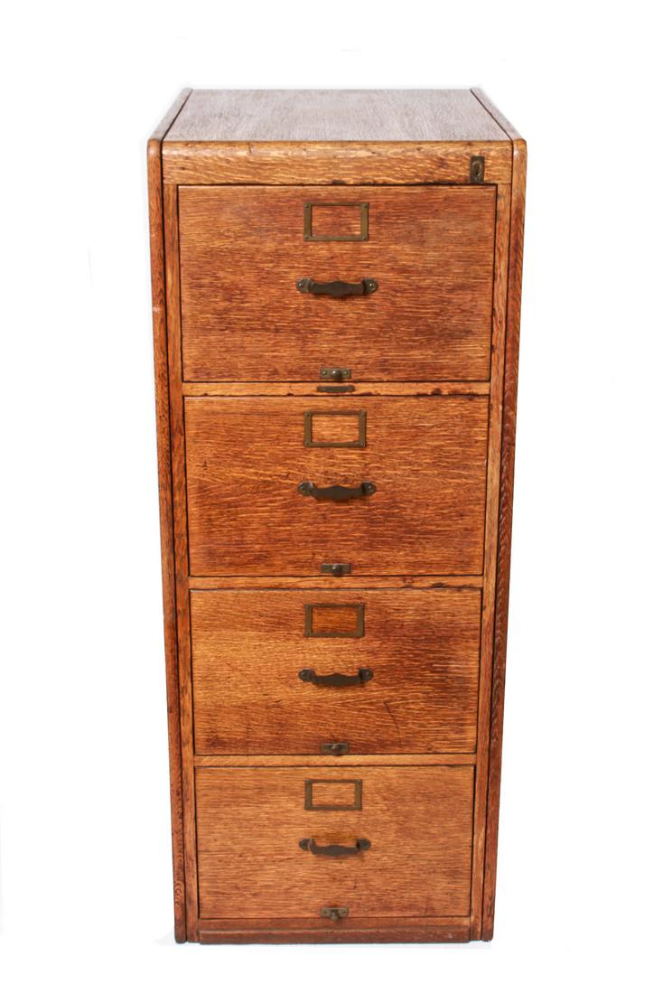 Vintage Oak Four Drawer Filing Library Cabinet Aug 11 2019