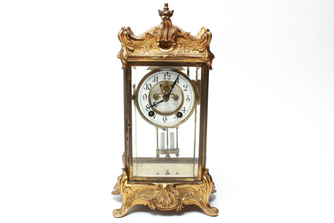New Haven Rococo Manner Bronze Mantel Clock (1 of 9)