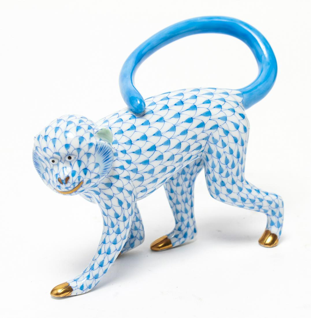 Herend Fishnet Porcelain Monkey Figure Sculpture (1 of 5)