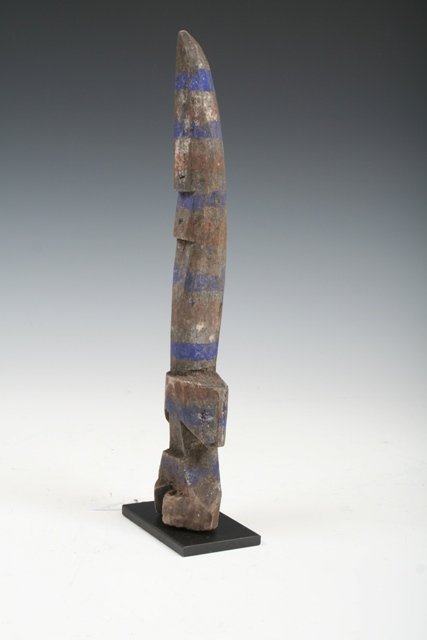 Early 20th C Ghana Wood Acam Figure Painted - 5