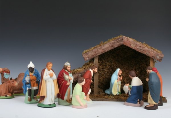 Japanese Porcelain Nativity Scene, 1950's