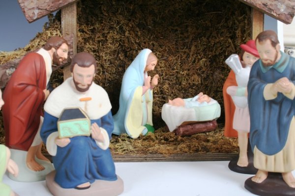 Japanese Porcelain Nativity Scene, 1950's - 2