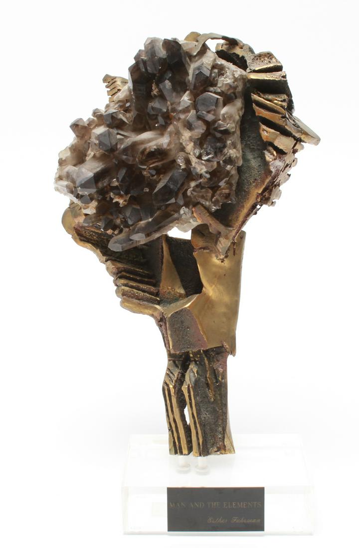 E Fuhrman "Man & Elements" Bronze Geode Sculpture (1 of 6)