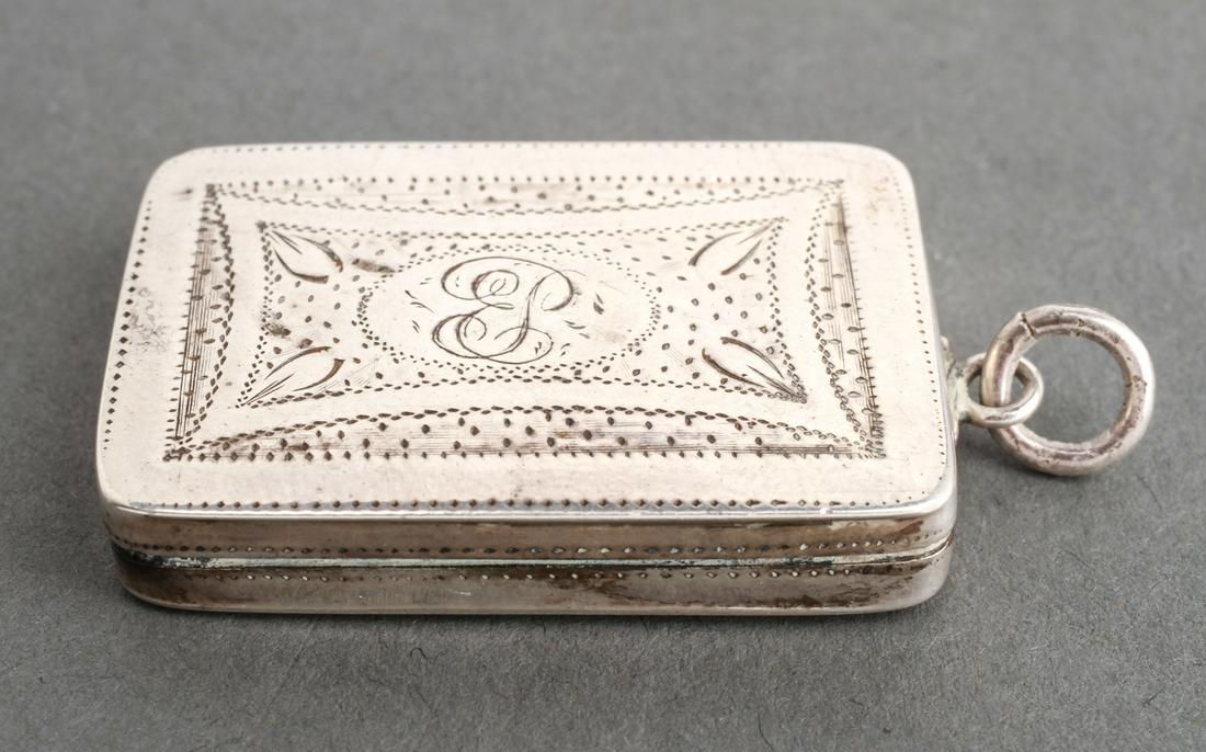 T Wilmore Silver Engraved Vinaigrette Pendant 1807 (1 of 5)