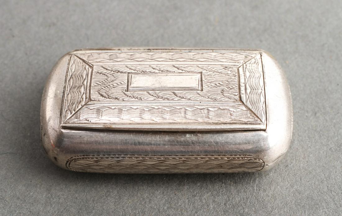 Sterling Silver Engine-Turned Pill Box, Circa 1825 (1 of 4)