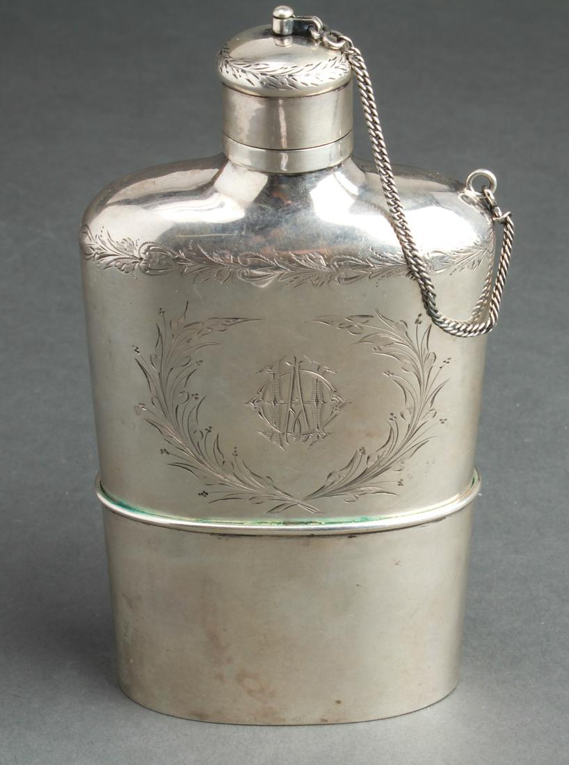 J.E. Caldwell Philadelphia Coin Silver Hip Flask (1 of 4)