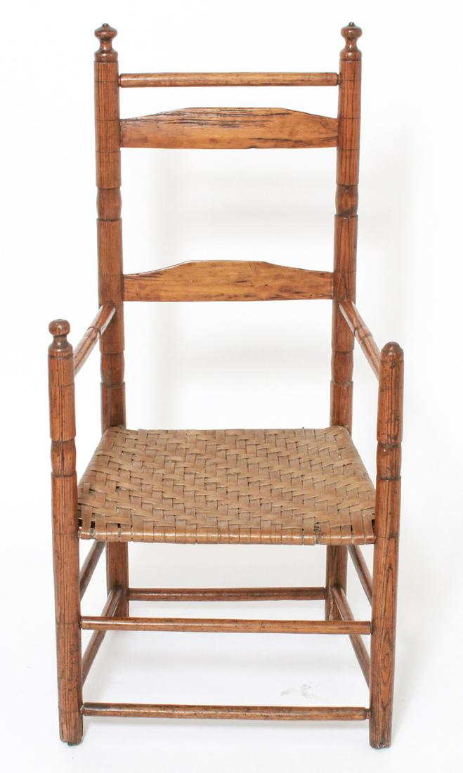 Shaker Ladderback Arm Chair w Woven Seat (1 of 7)