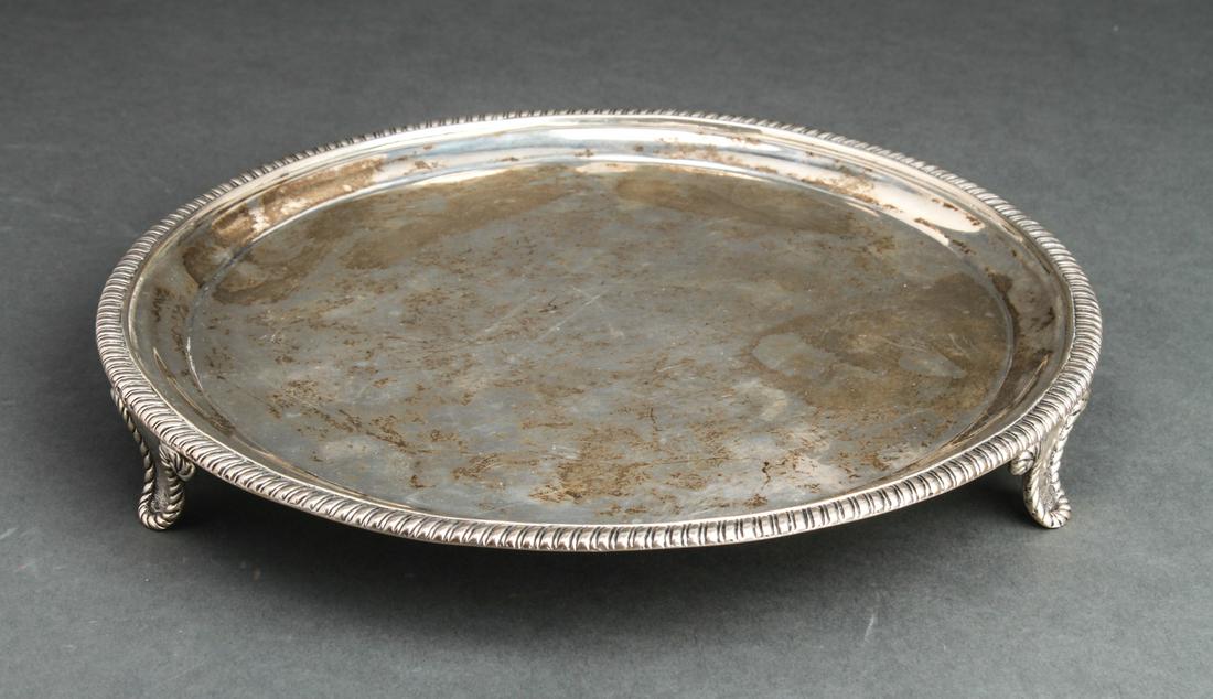 Joel Sayre American Silver Footed Salver C. 1800 (1 of 4)