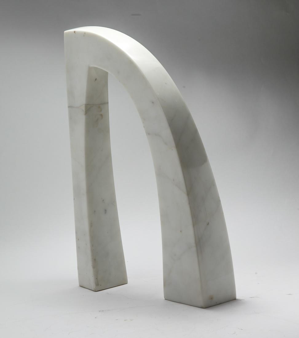 Illegibly Signed Modern White Marble Sculpture (1 of 6)