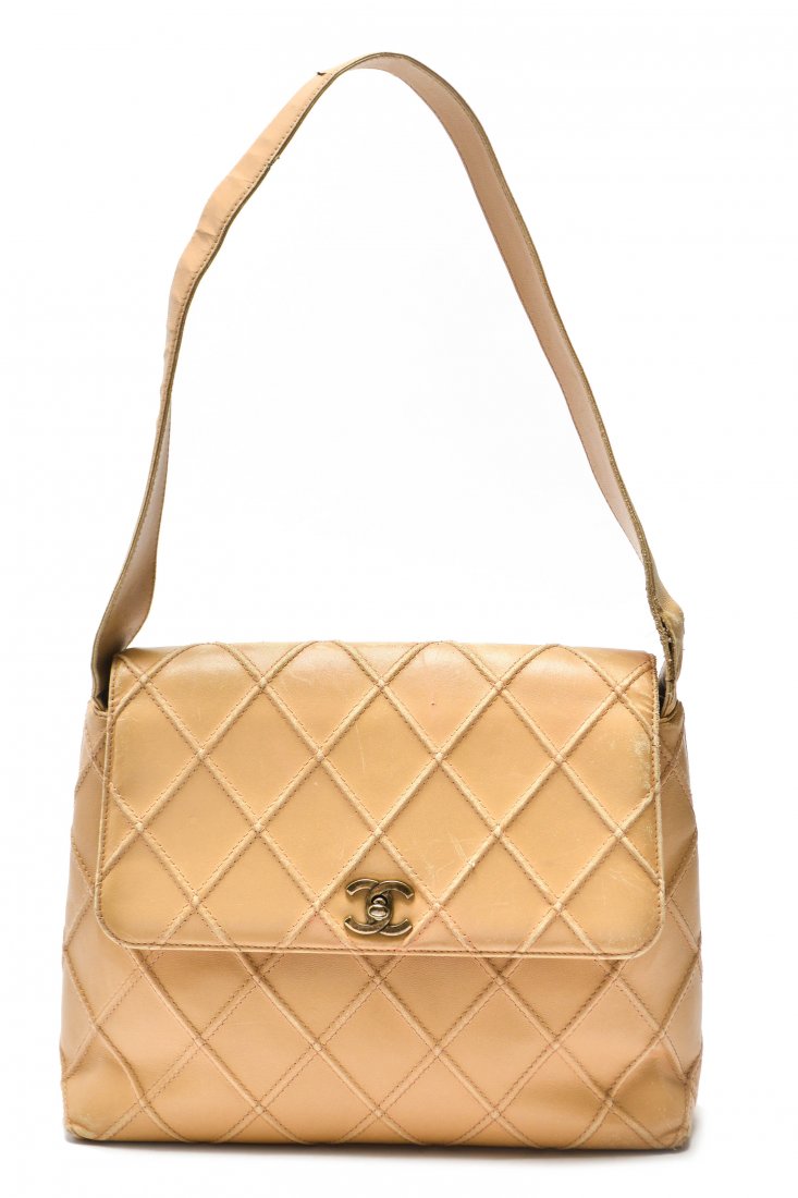 Chanel Vintage Beige Leather Purse (1 of 11)