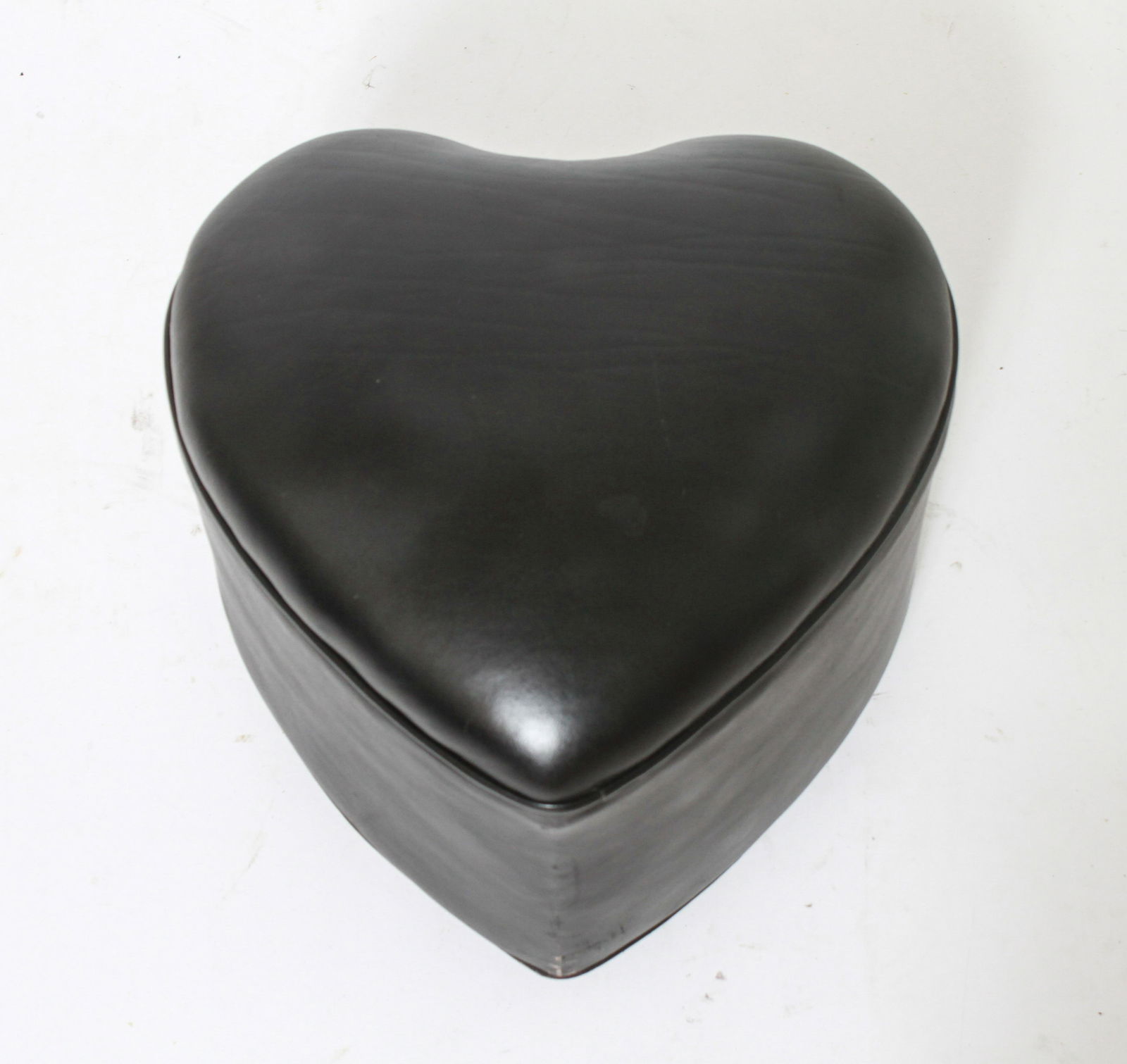 Modern Heart Form Ottoman w Leather Upholstery (1 of 5)