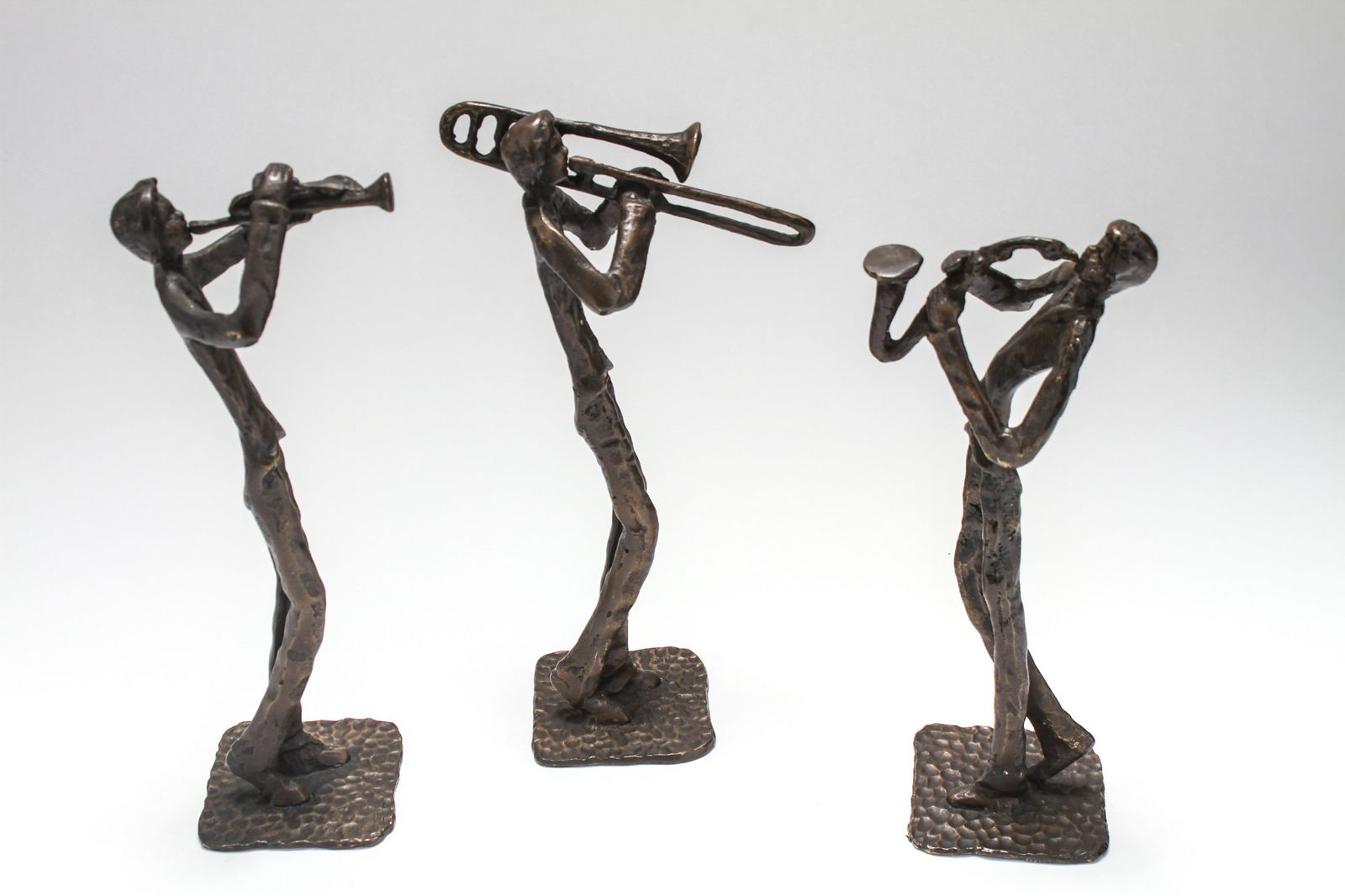 Modern Bronze Jazz Musician Sculptures, Group of 3 (1 of 4)