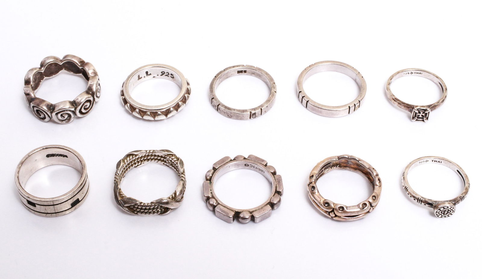 Sterling Silver Modern Rings Group of 10 (1 of 5)