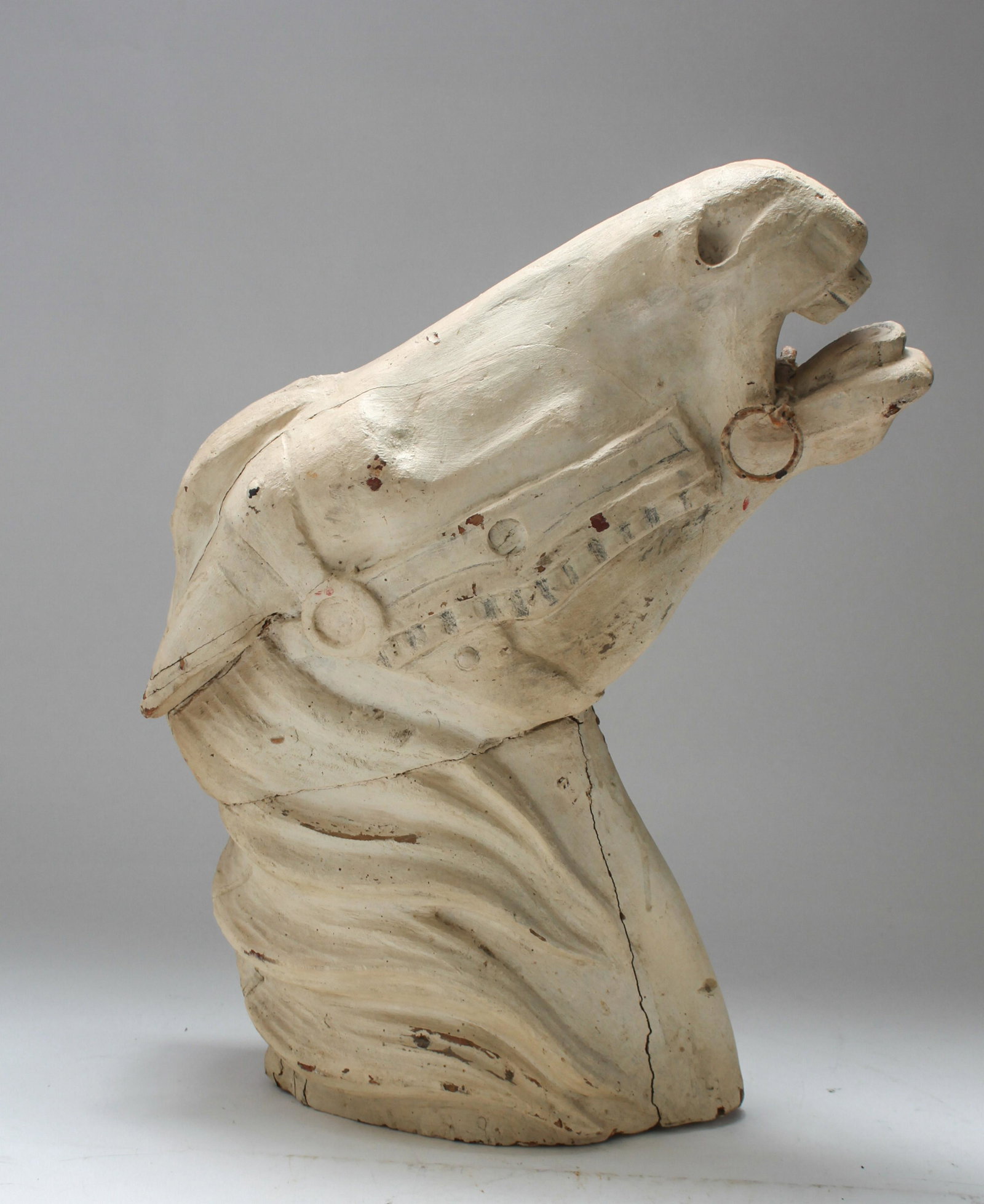 Carousel Horse Head Painted Carved Wood Sculpture (1 of 7)