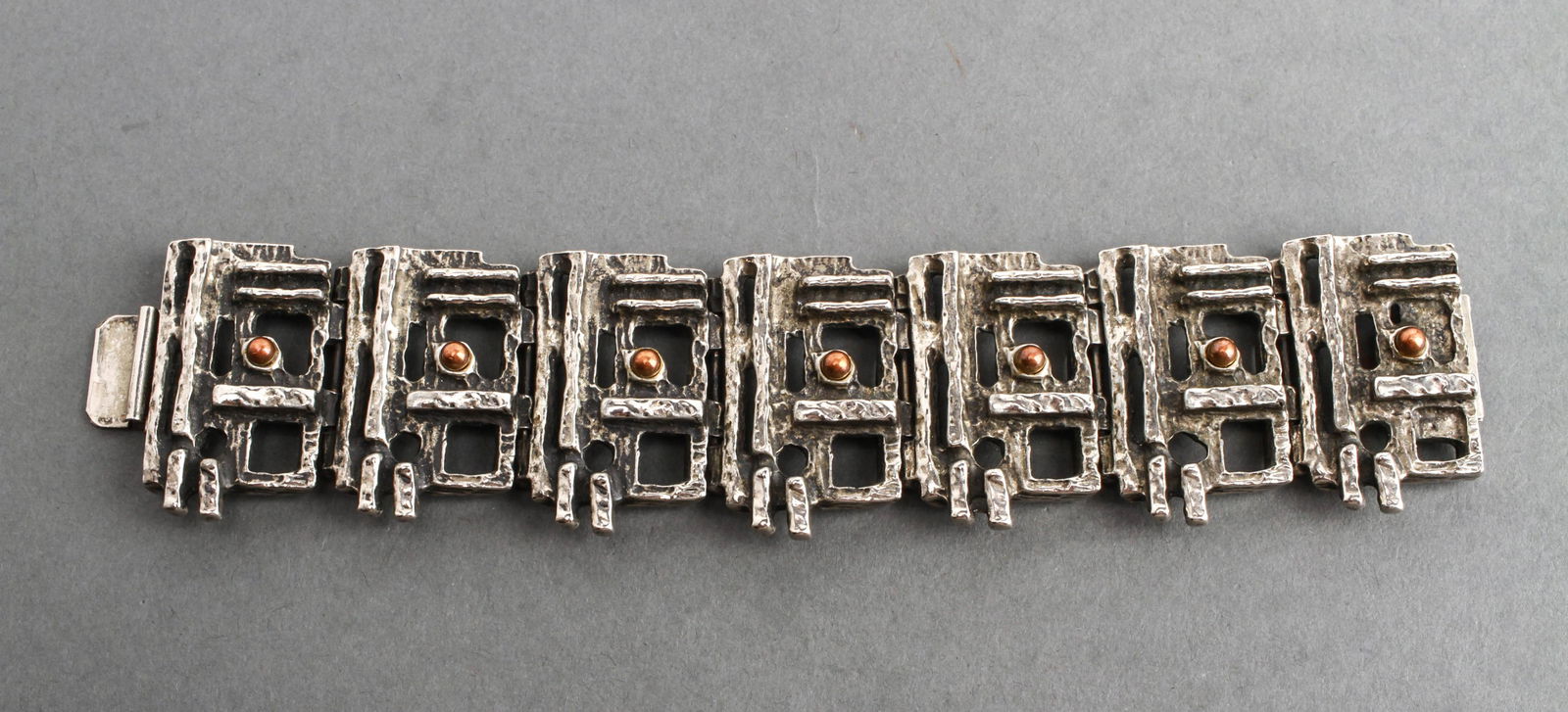 Robert Larin Brutalist Silver-Tone Bracelet (1 of 5)
