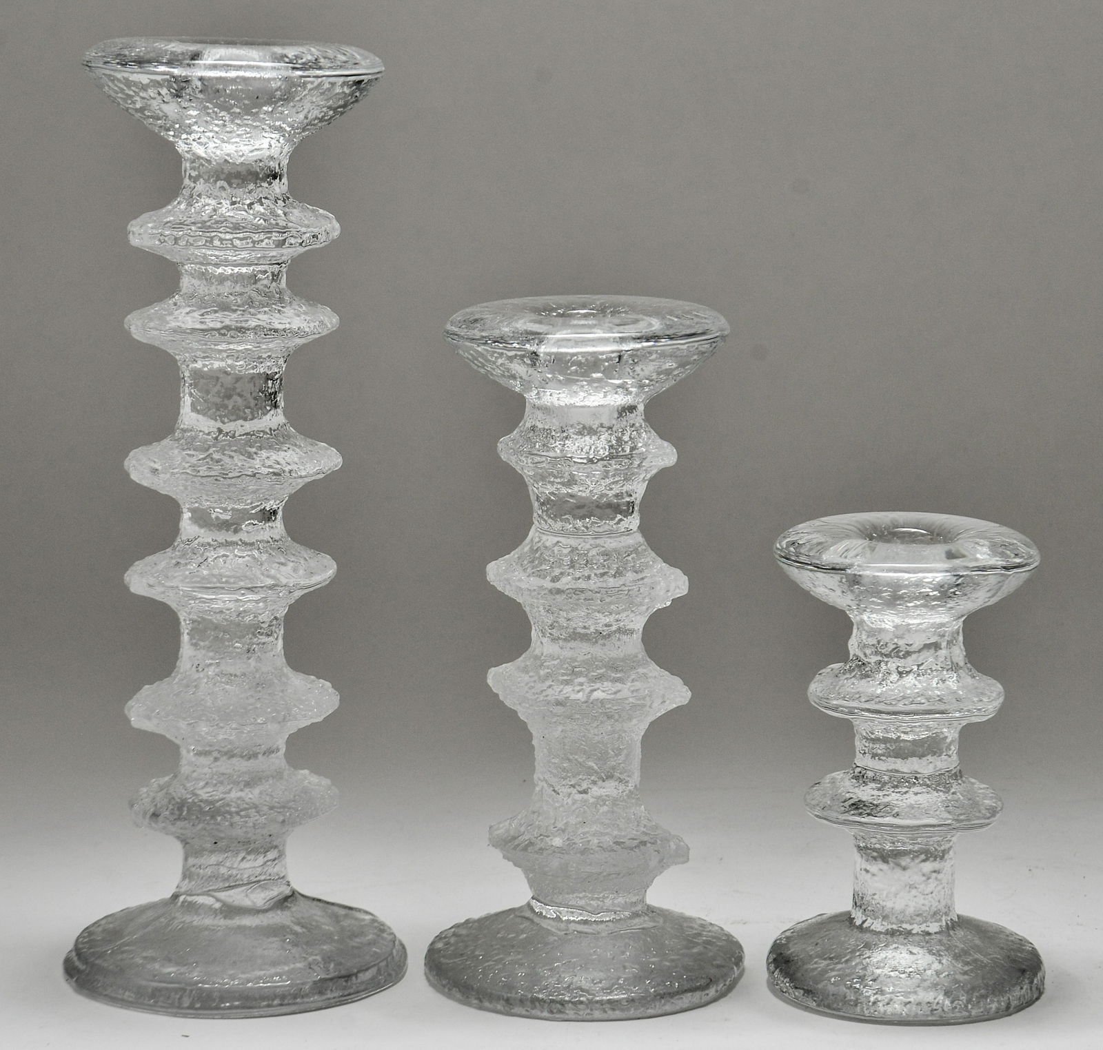 Sarpaneva Iittala Festivo Glass Candlesticks Group of 3 (1 of 3)
