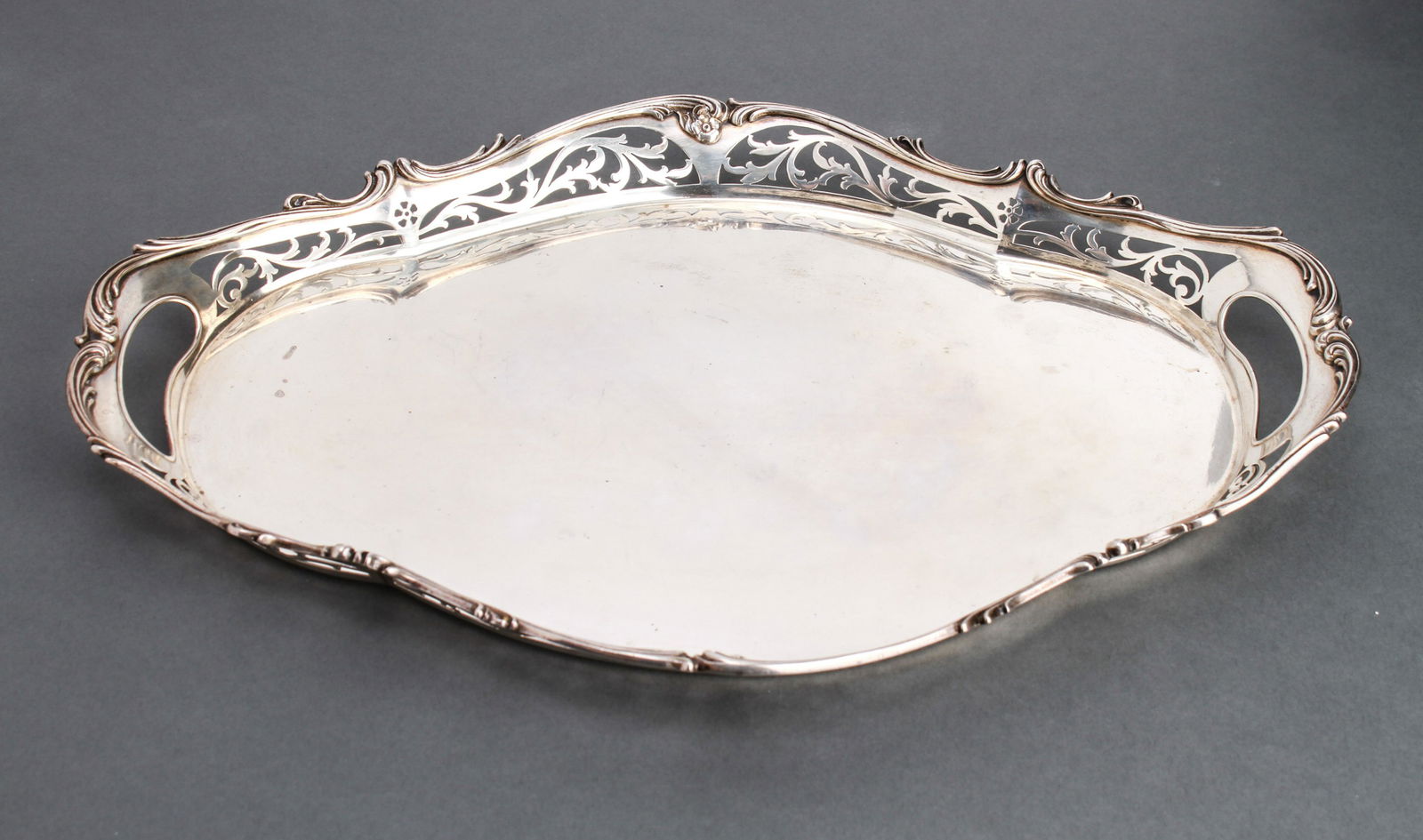 Gorham Silver Oblong Tray w Pierced Gallery (1 of 4)