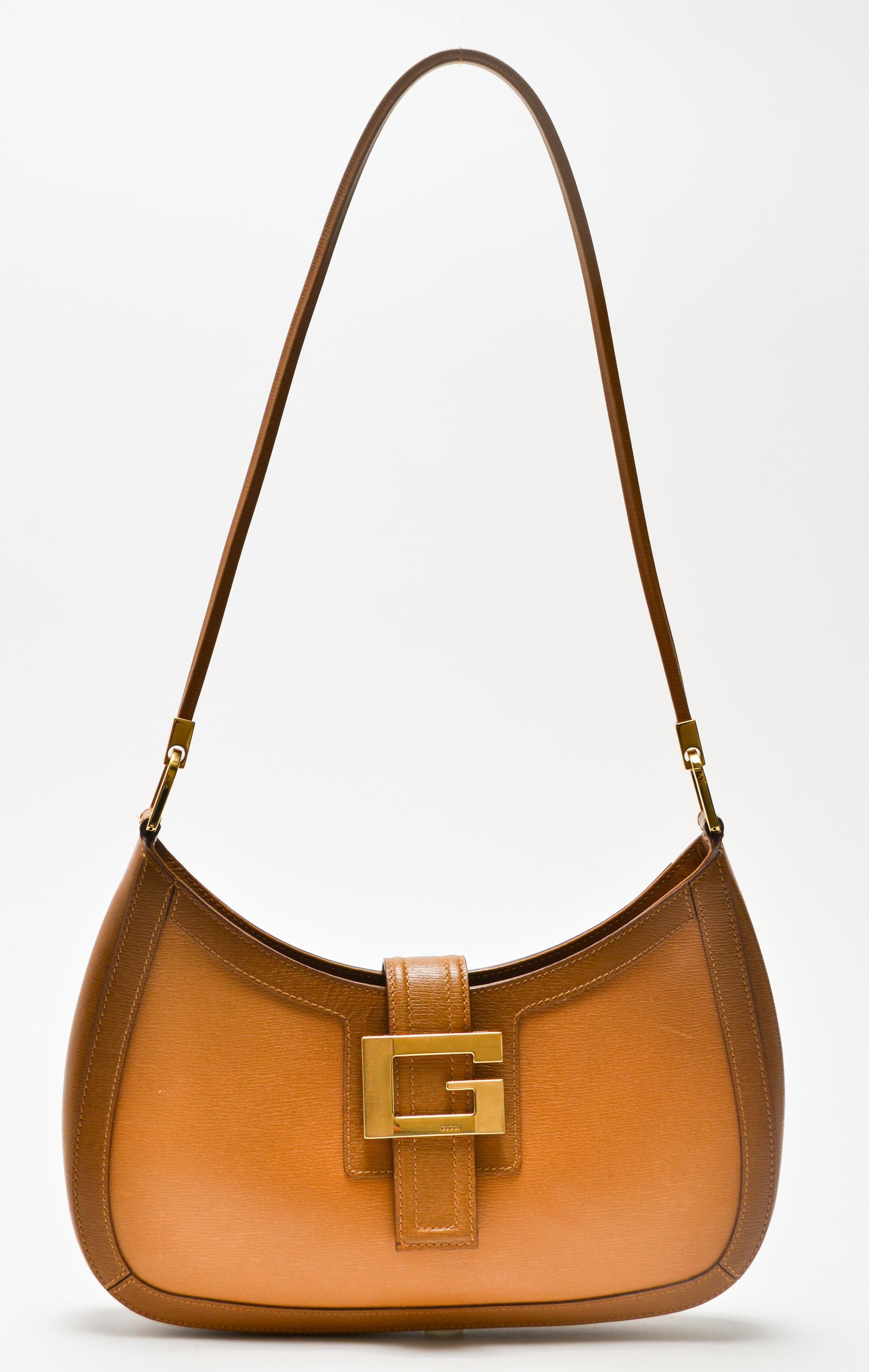 Gucci Tan Leather and Gold-Tone Vintage Purse (1 of 7)