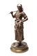 E. Aizelin Bronze Glaneuse Peasant Girl Sculpture