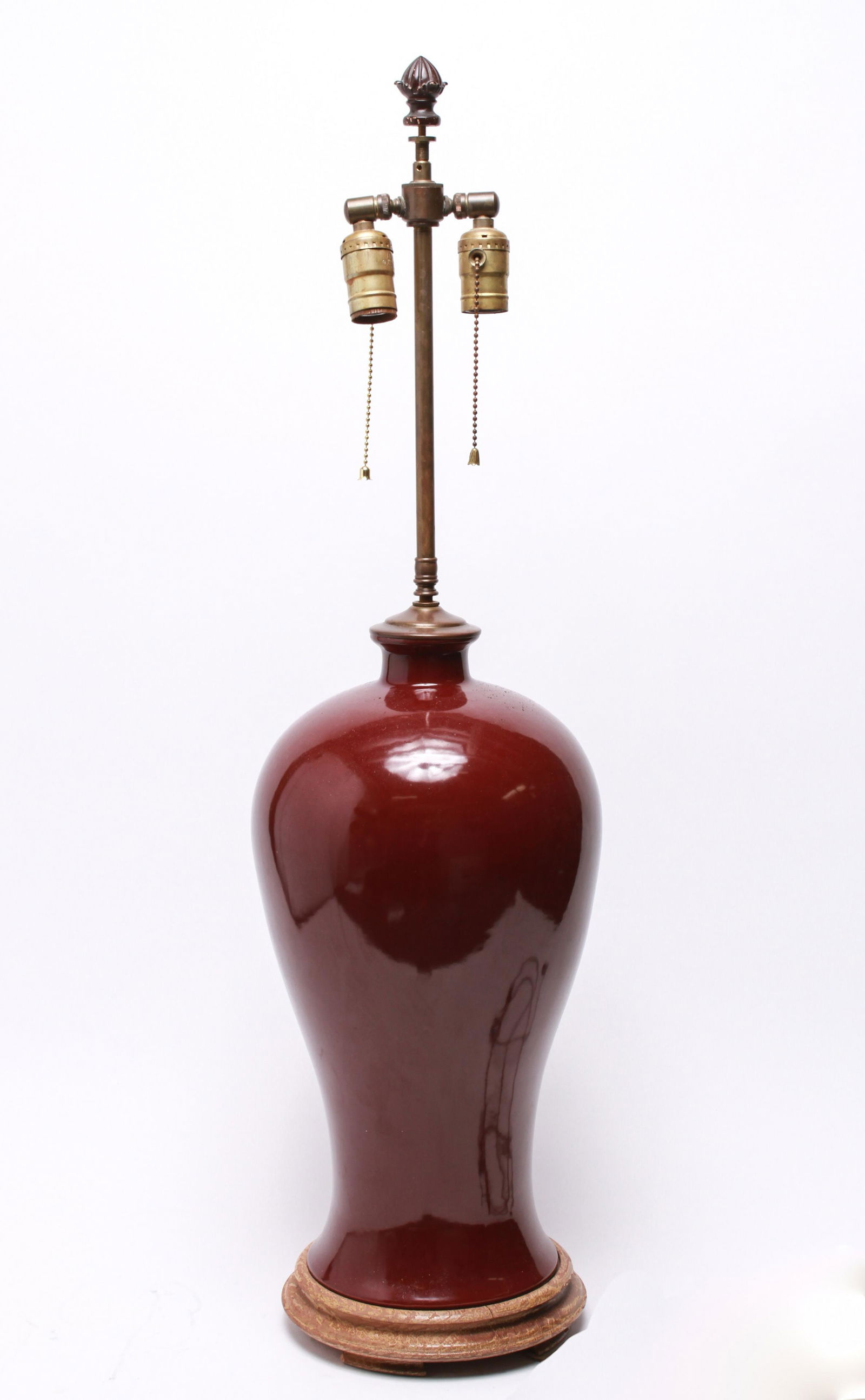 Chinese Oxblood Meiping Porcelain Table Lamp (1 of 4)