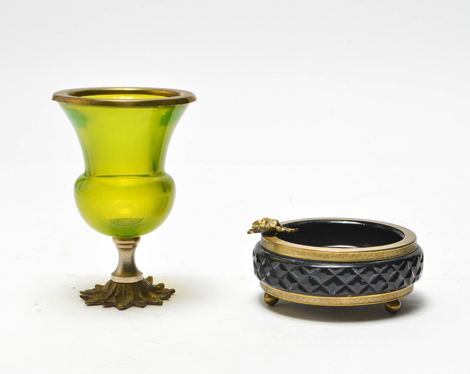 French Opaline Glass Vase & Ashtray Group of 2 (1 of 7)