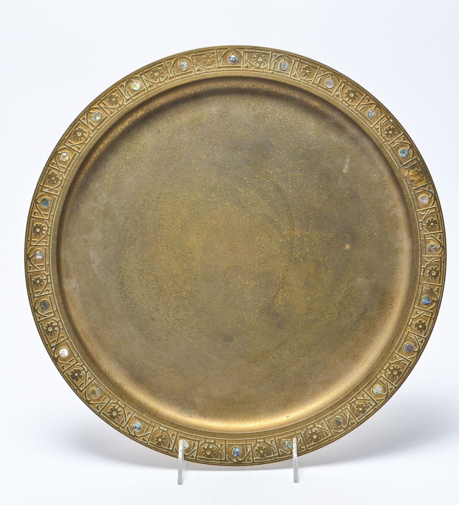 Tiffany Studios Bronze Dore & Abalone Tray (1 of 6)