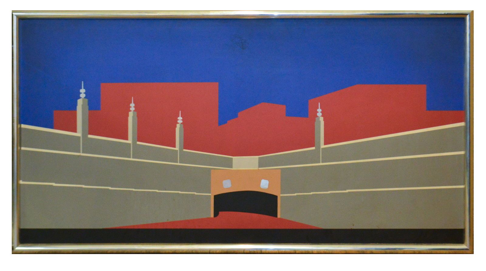 Mid-Century Modern Painting of Lincoln Tunnel, NYC (1 of 6)