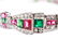 Art Deco 18K Gold Diamond Emerald & Ruby Bracelet - 15
