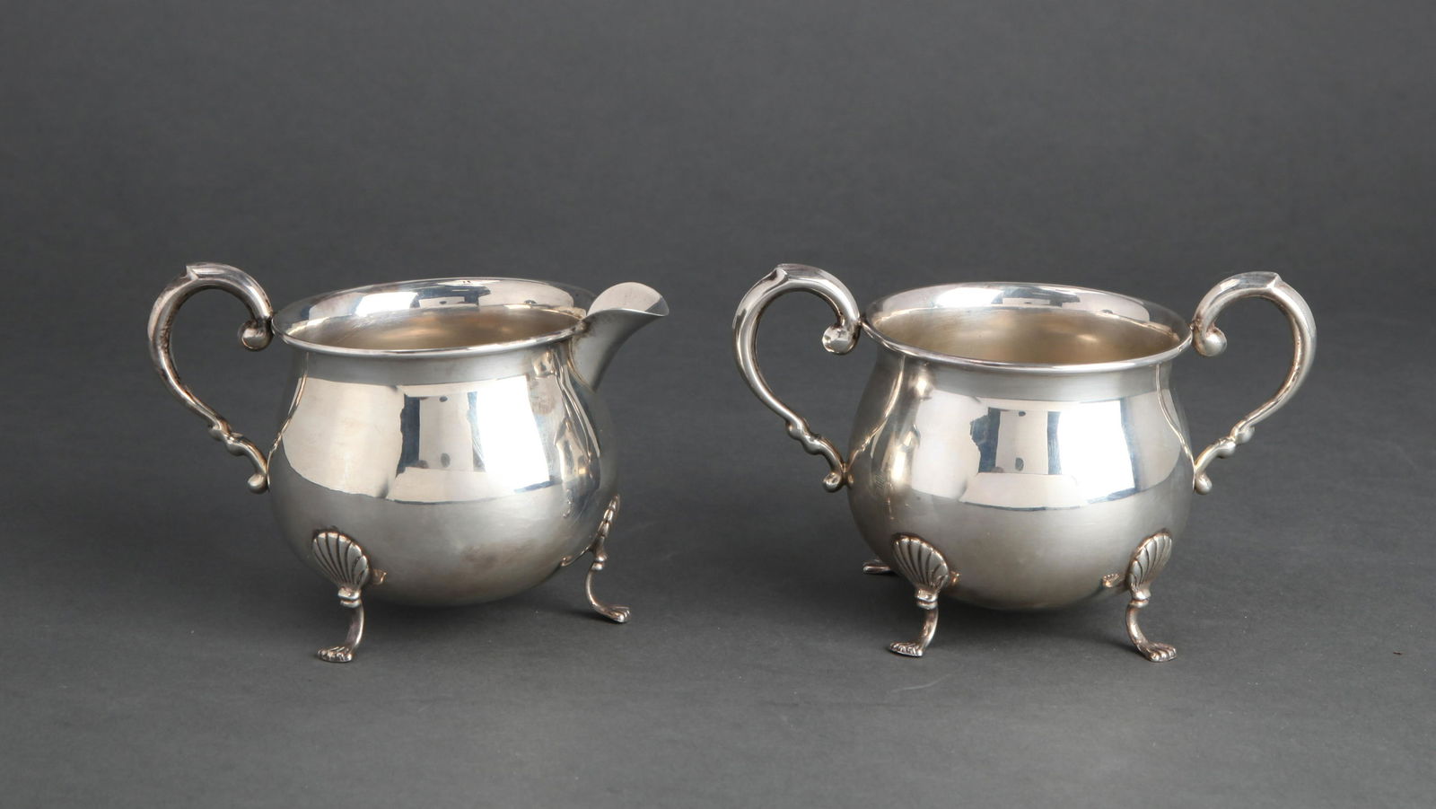 English Silver Sugar Bowl & Creamer, 2 (1 of 4)