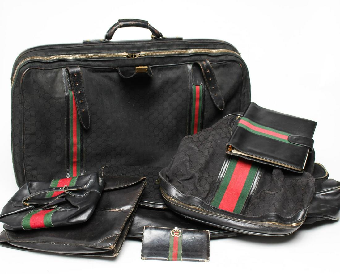 Vintage Gucci Leather & Canvas Goods, 7 Pieces (1 of 9)