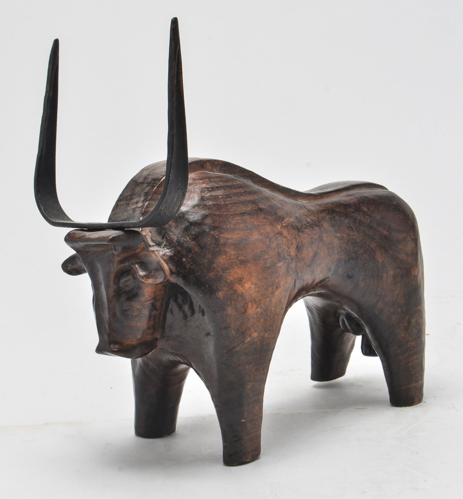 Spanish Mid-Century Modern Carved Bull Figure (1 of 7)