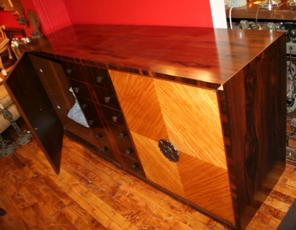 Mid century Roses Zebra Wood Sideboard - 6