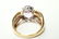 14K Gold Pink Topaz & Diamonds Cocktail Ring - 3