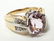 14K Gold Pink Topaz & Diamonds Cocktail Ring - 7