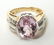 14K Gold Pink Topaz & Diamonds Cocktail Ring - 8