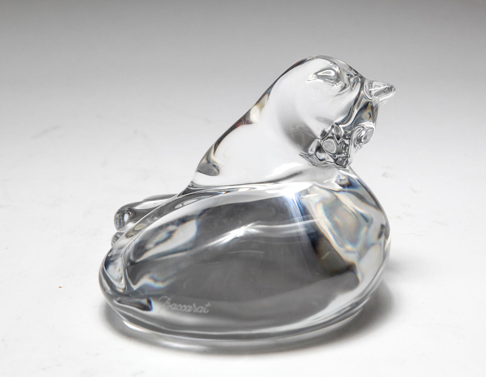 Baccarat Crystal Figurine of Grooming Cat (1 of 7)