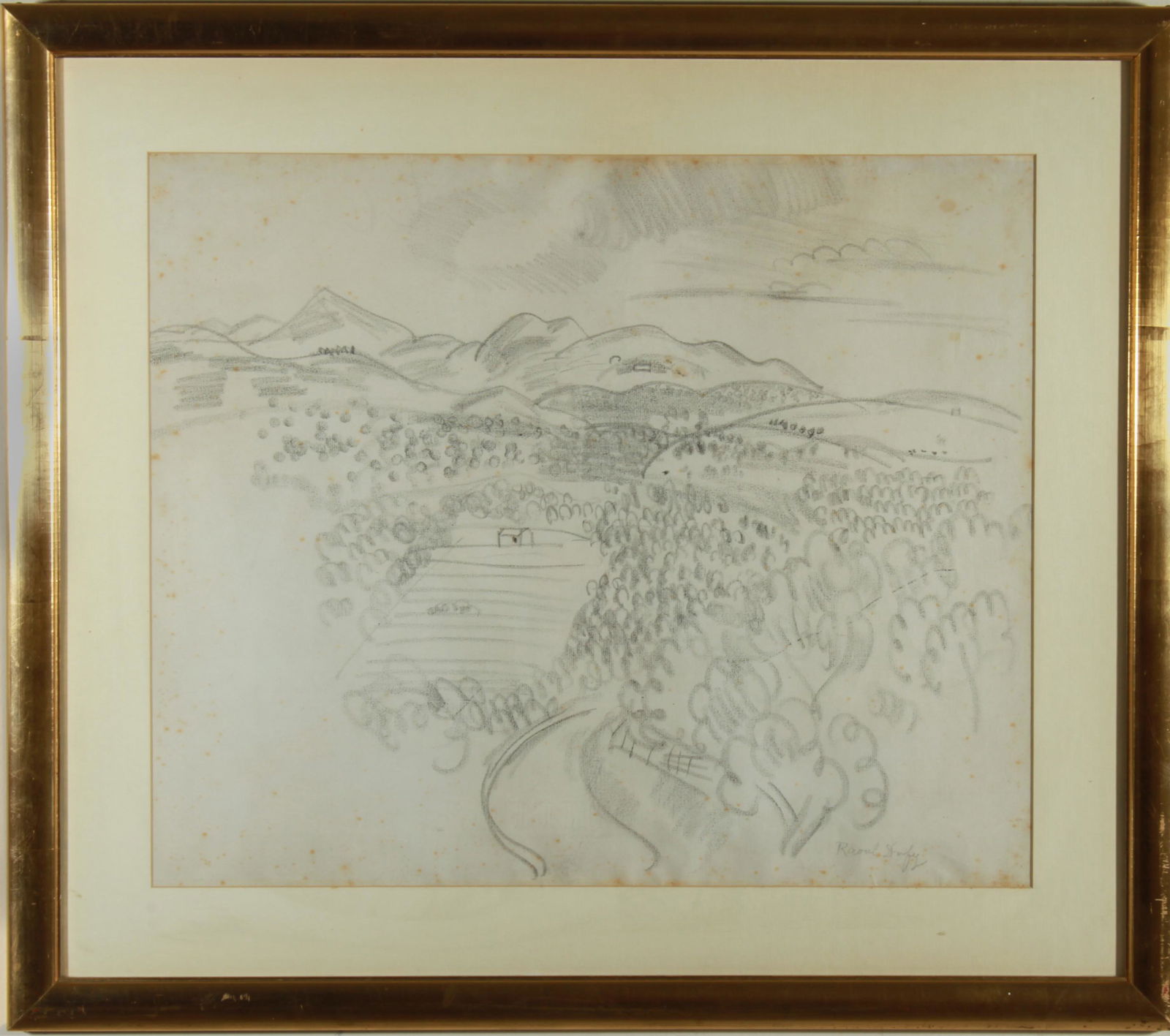 Raoul Dufy Landscape Charcoal on Paper Drawing (1 of 5)