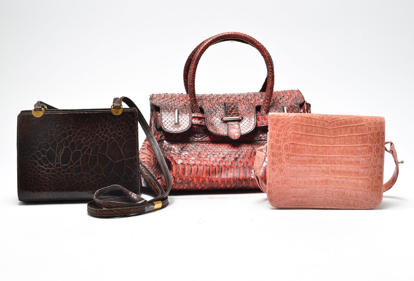 Vintage Reptile Skin Handbags, Group of 3 (1 of 9)