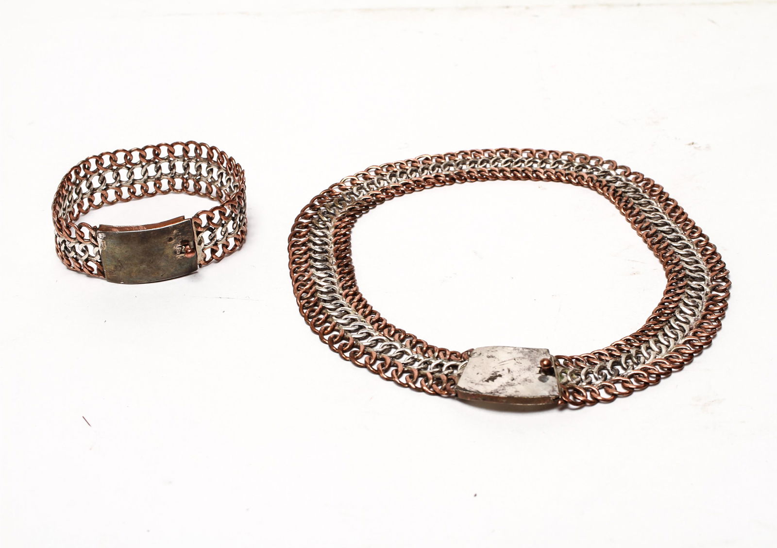 Taxco Mexico Silver & Copper Collar & Bracelet Set (1 of 19)