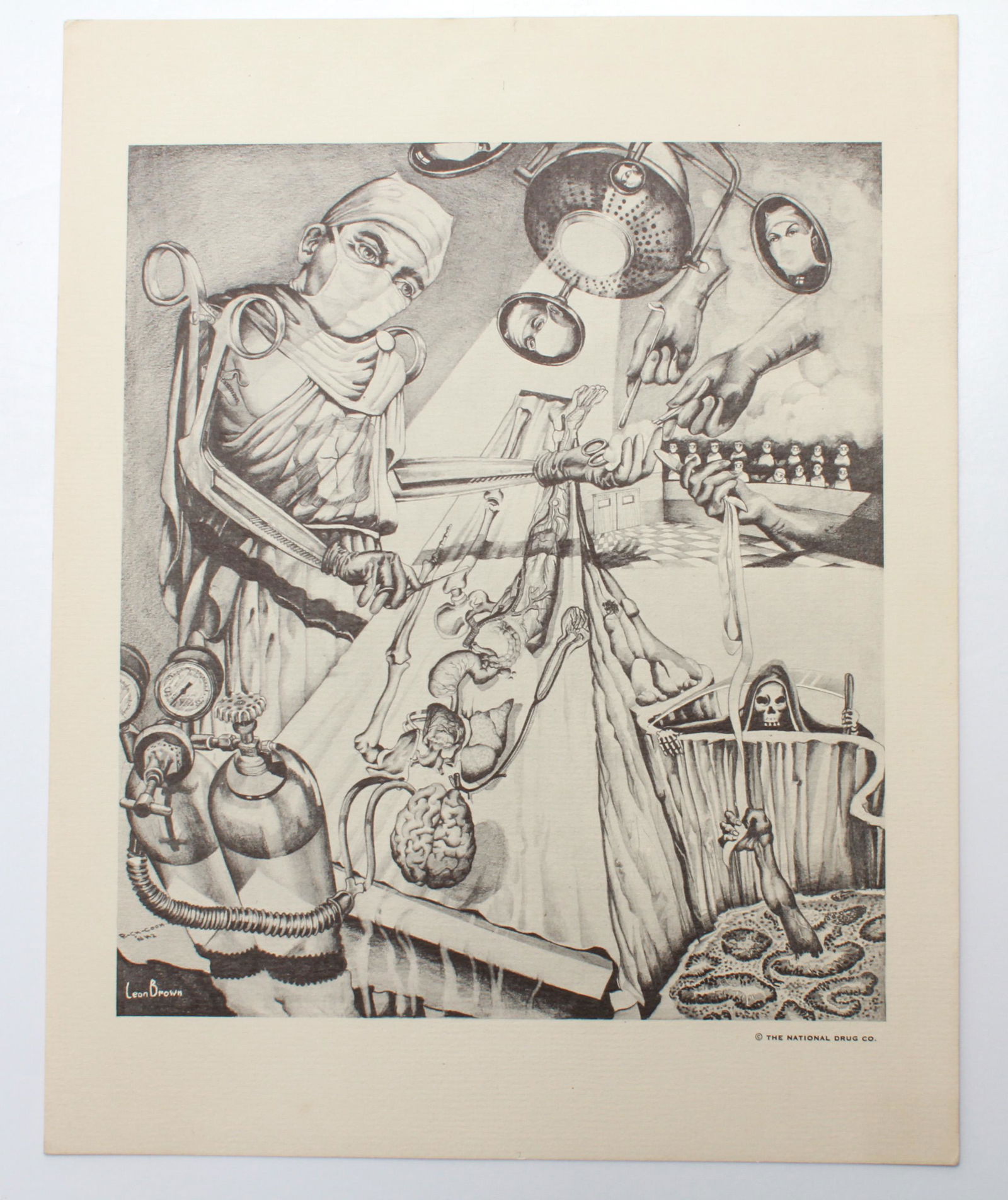 Leon Brown "Surrealist Medical Drawing" Lithograph (1 of 7)