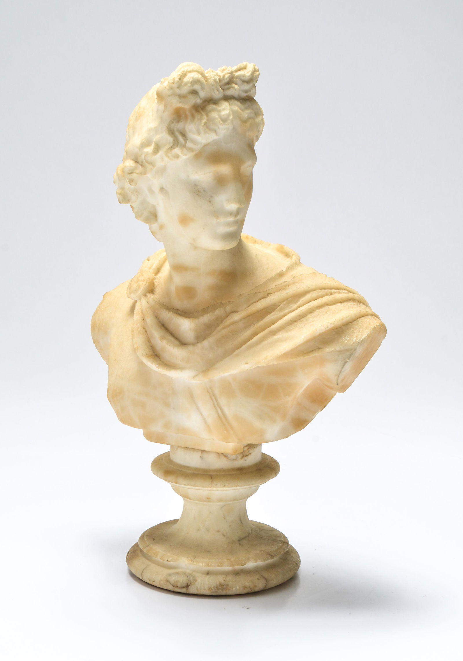 Neoclassical Style Carved Alabaster Portrait Bust (1 of 11)