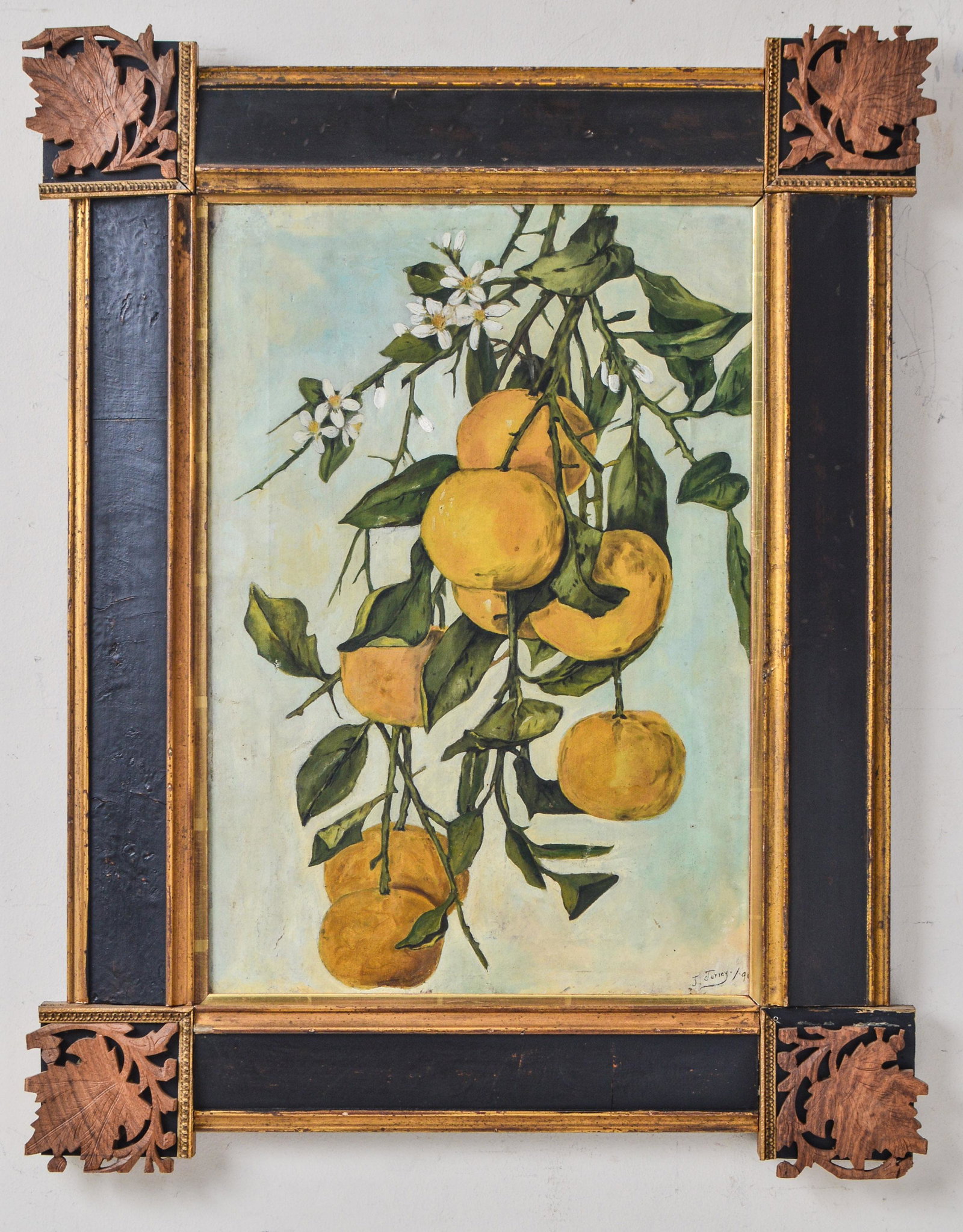 J. Jovvey "Fruit & Blossoms" Still Life, Oil (1 of 5)