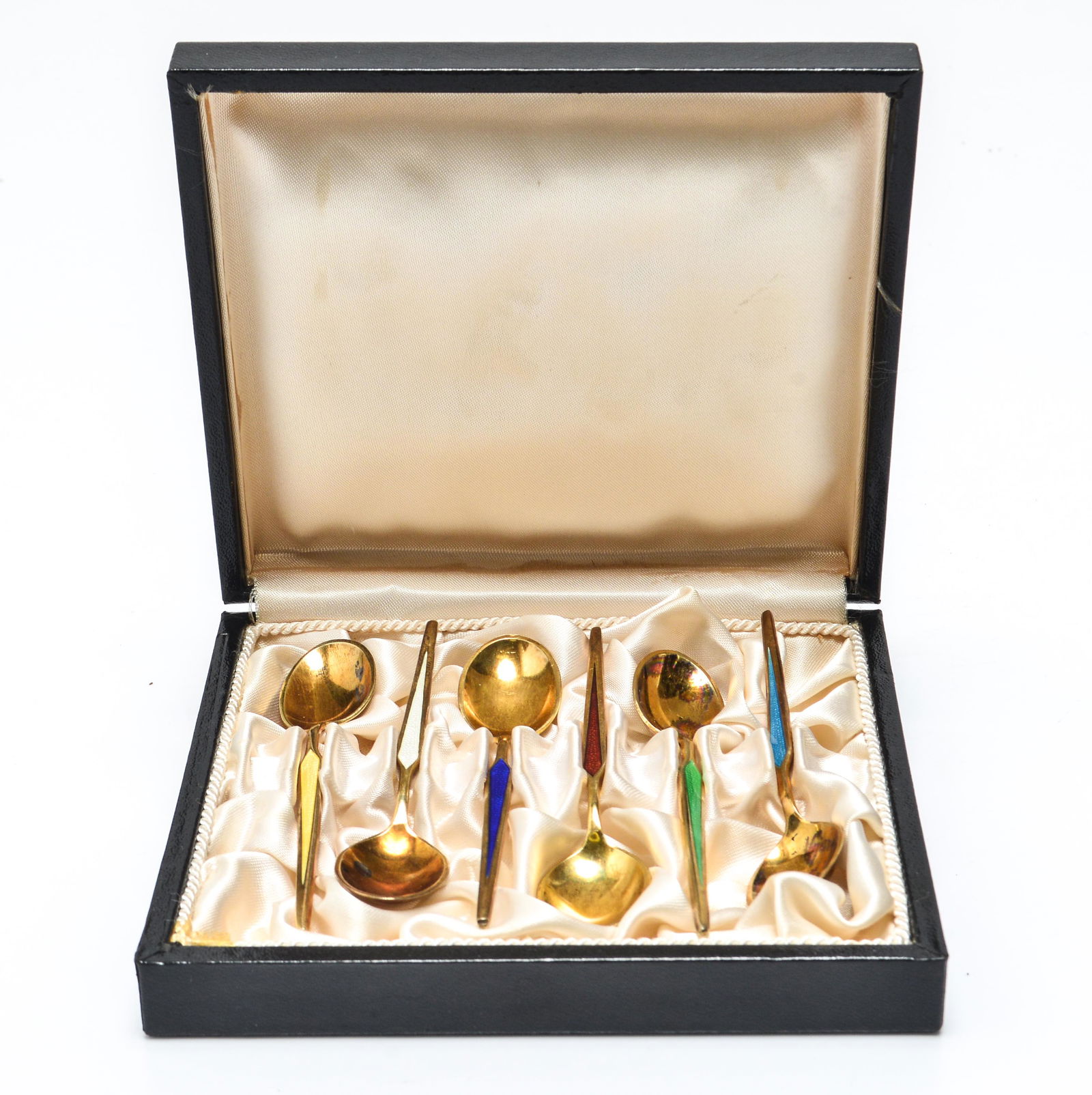 Meka Danish Silver & Enamel Demitasse Spoons, 6 (1 of 5)