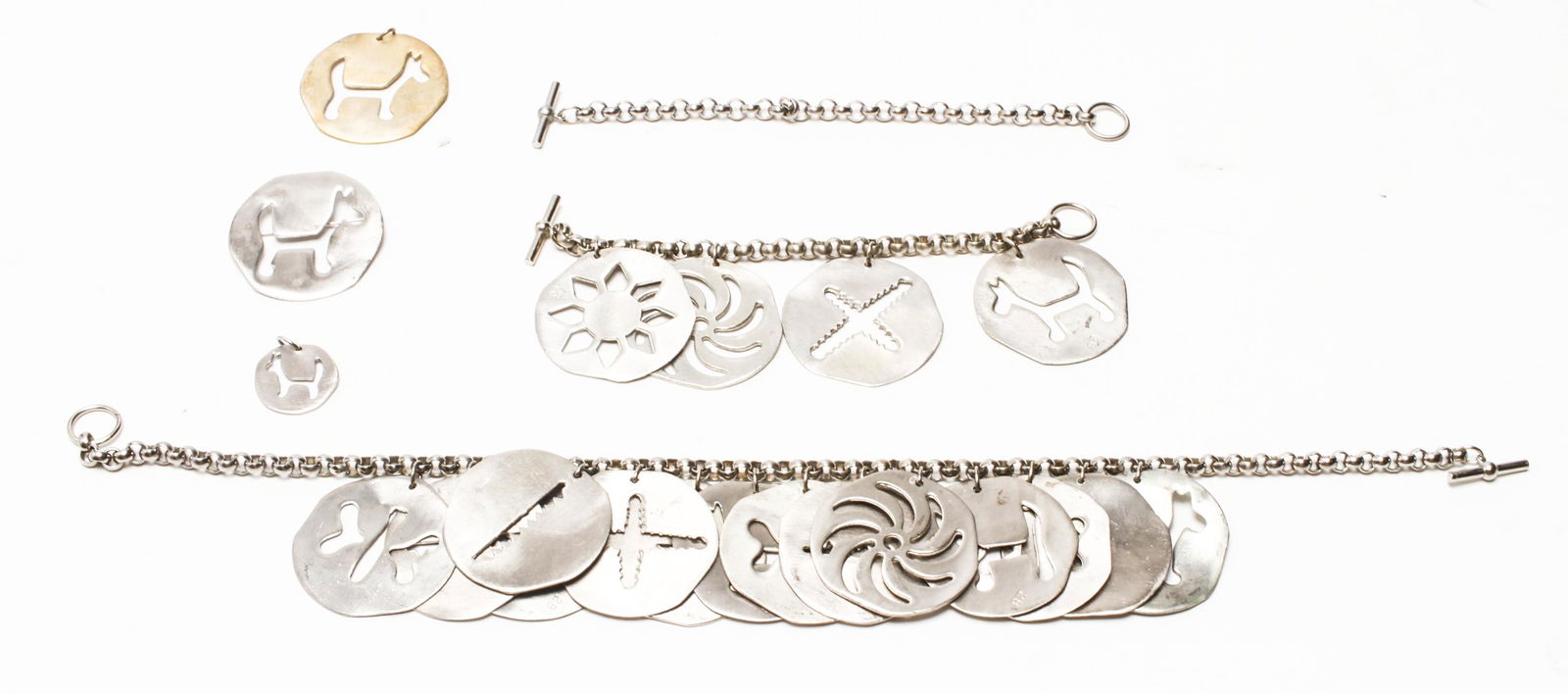 Pierced Silver-Tone Disc & Chain Jewelry, 6 (1 of 6)