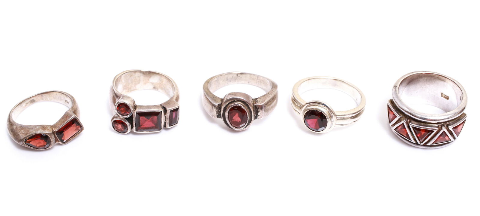 Sterling Silver Rings with Garnets, 5 (1 of 5)