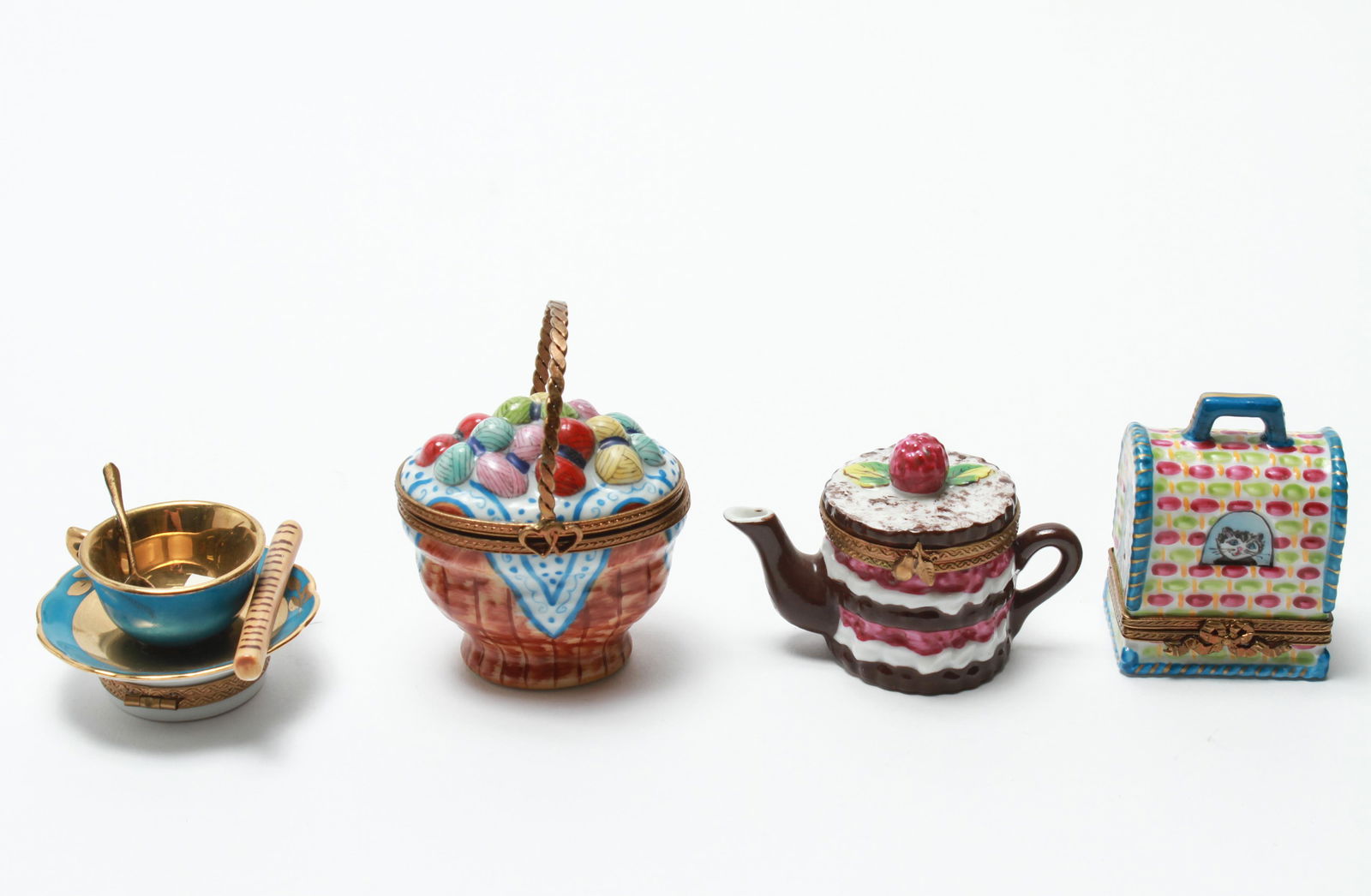 Limoges France Hand Painted Porcelain Boxes, 4 (1 of 5)