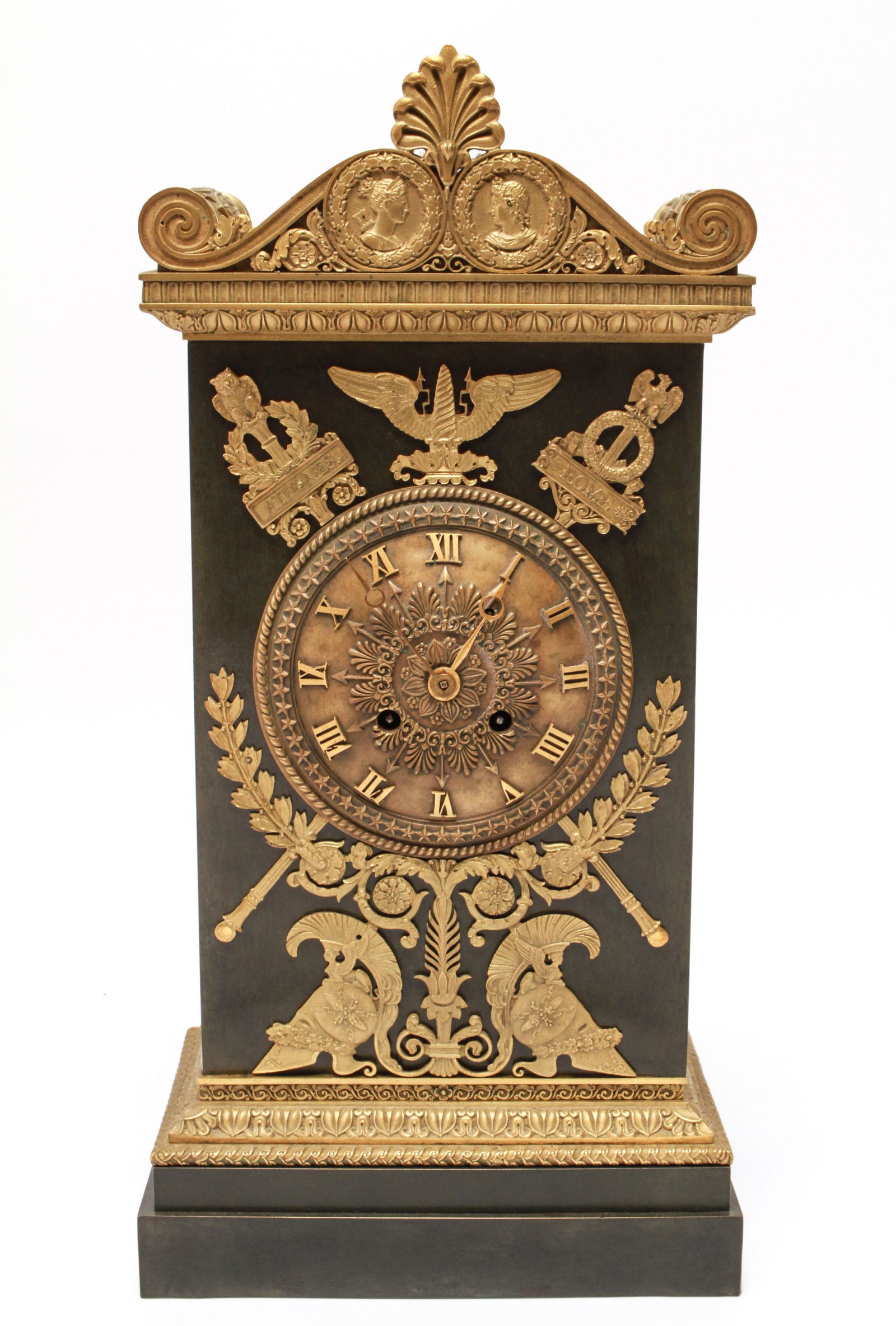 Neoclassical Bronze Mantel Clock 19th C. (1 of 12)