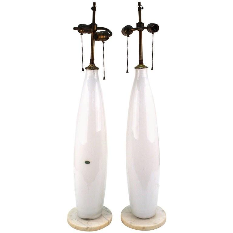 Mid-Century Venetian Balboa Glass Table Lamps, Pr (1 of 11)