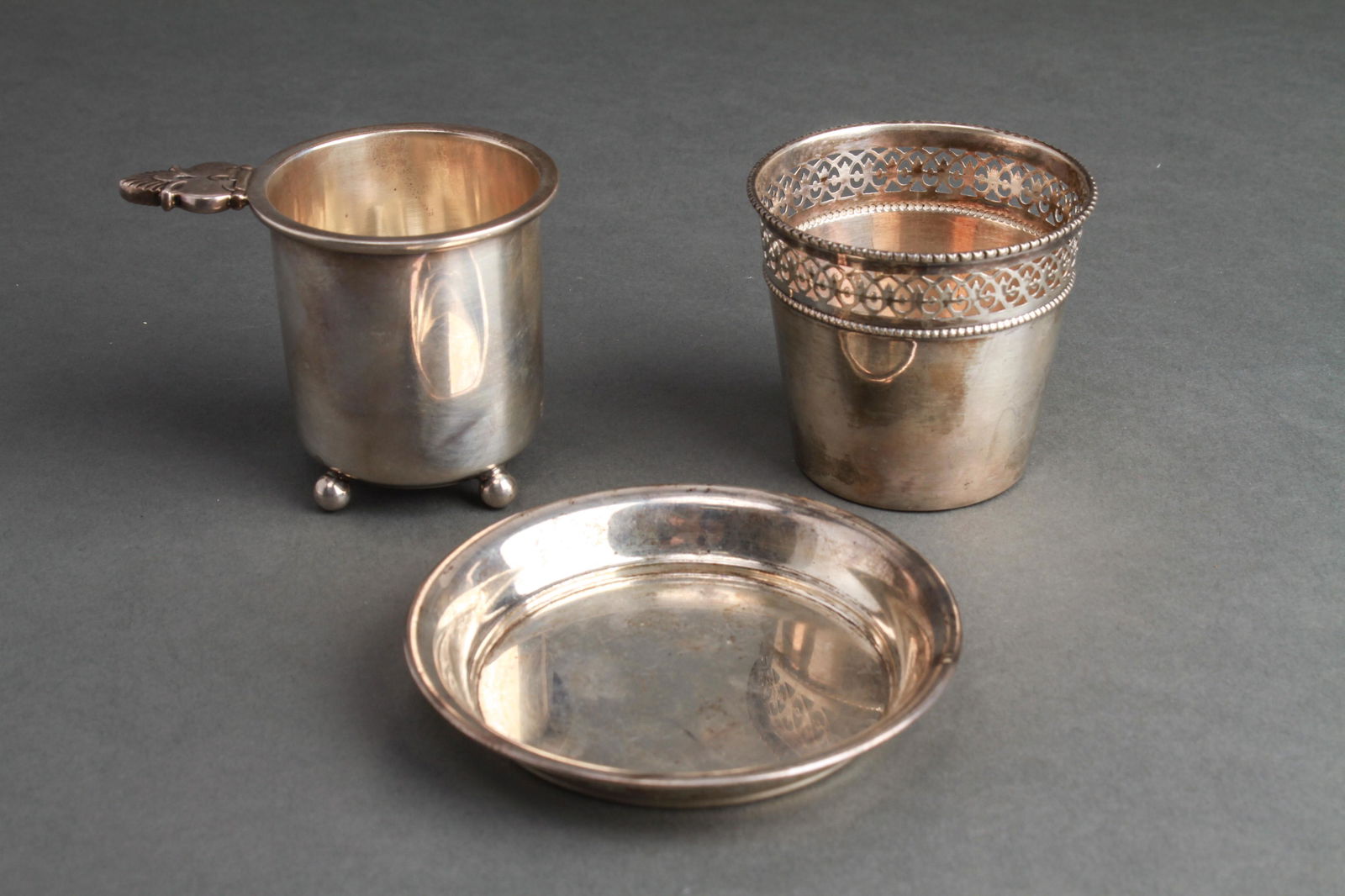 Silver Vessels & Small Tray Group of 3 (1 of 6)