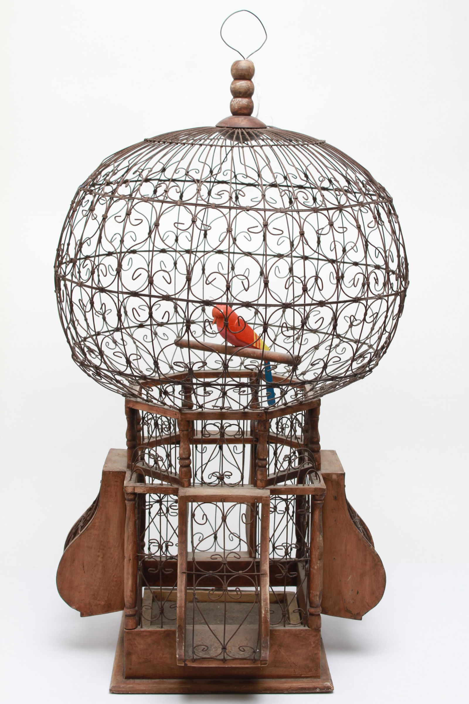 Victorian Manner Wire and Wood Bird Cage (1 of 18)